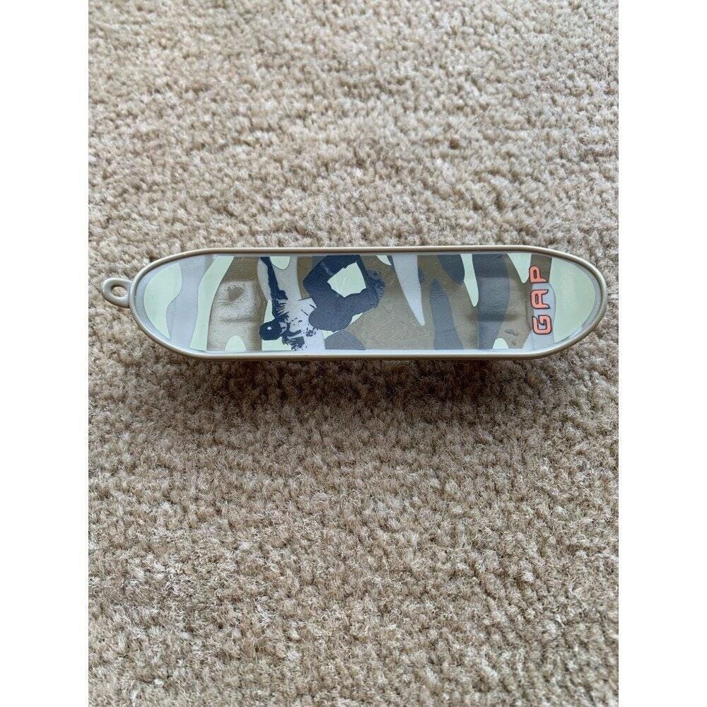 GAP Mini Skateboard Charm Keychain - Camo Design With Skater Graphic 4" Vintage